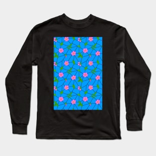 geometric floral quilt Long Sleeve T-Shirt